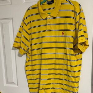 Vintage Polo by Ralph Lauren Yellow and Blue Striped Polo Shirt